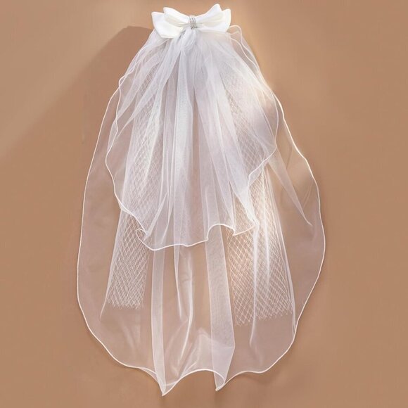 ?Women Hair Bow Veil  Bow Clip Bachelorette Accessories Bride Shower Gift